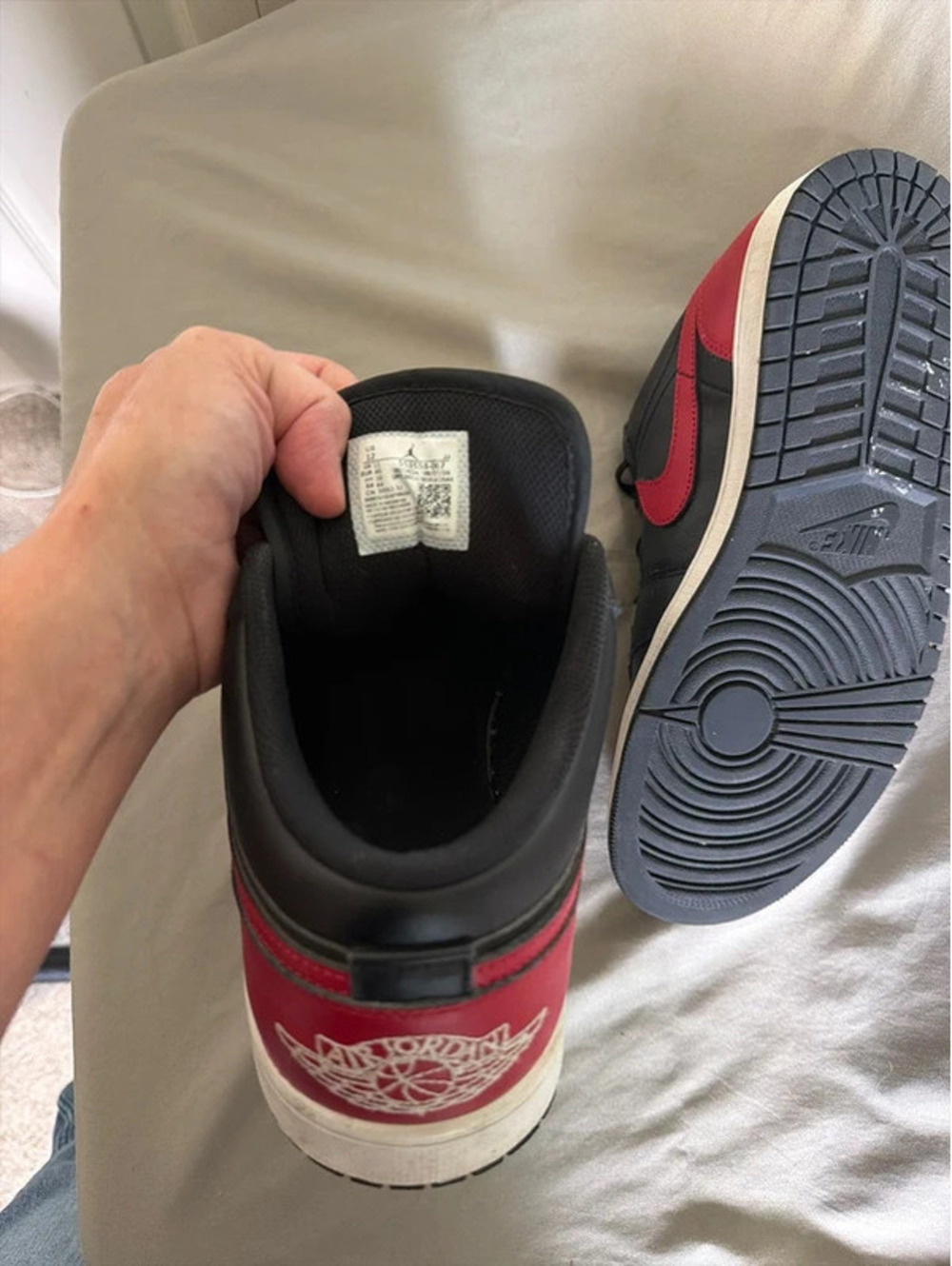Air Jordan 1 Low sneakers in the Black/Red “Reverse Bred” size 12 no box - Picture 7 of 7